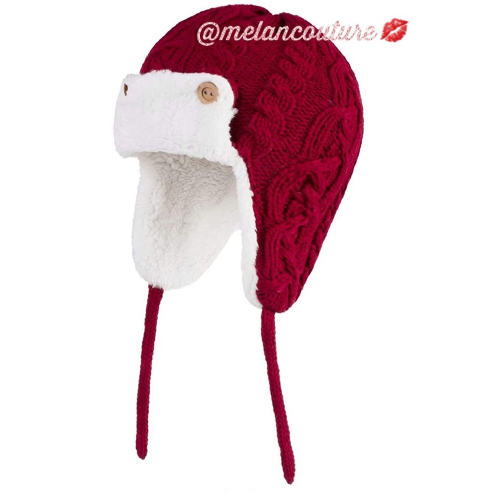 Toddler-Baby Knit Earflap Beanie Hat Fleece Lined - Picture 1 of 6